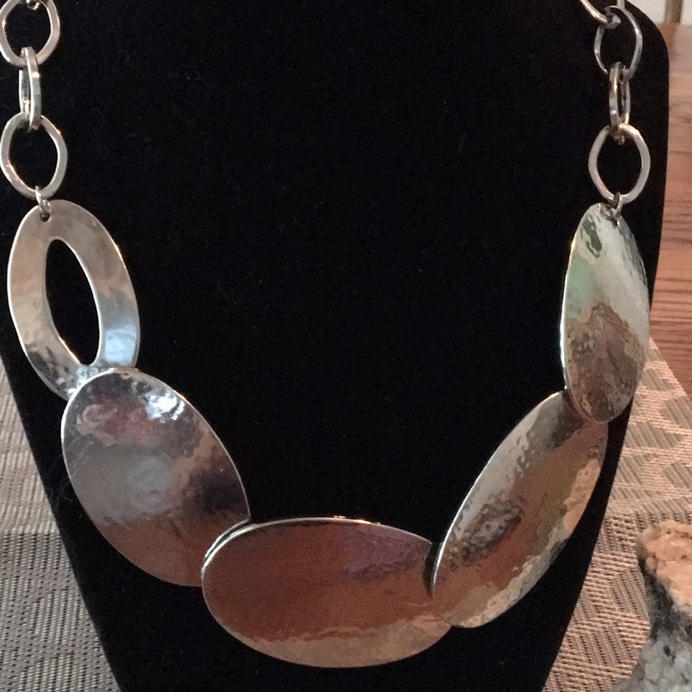Large silver necklace